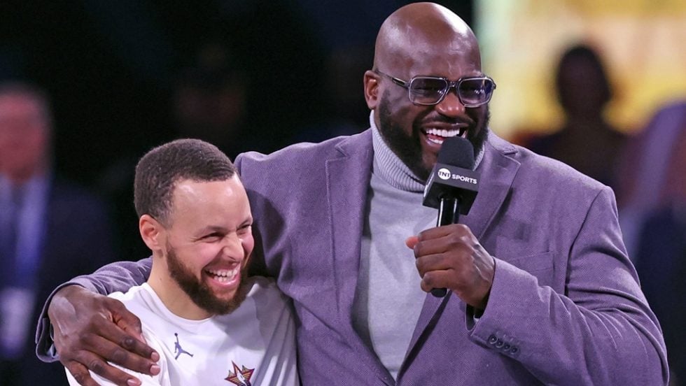 Stephen Curry and Shaquille O'Nea